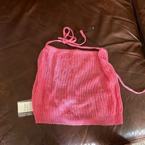 SHEIN crochet tie back crop top